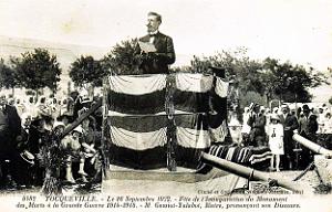 Tocqueville - Inauguration Monument aux Morts en 1922 - Discours du Maire